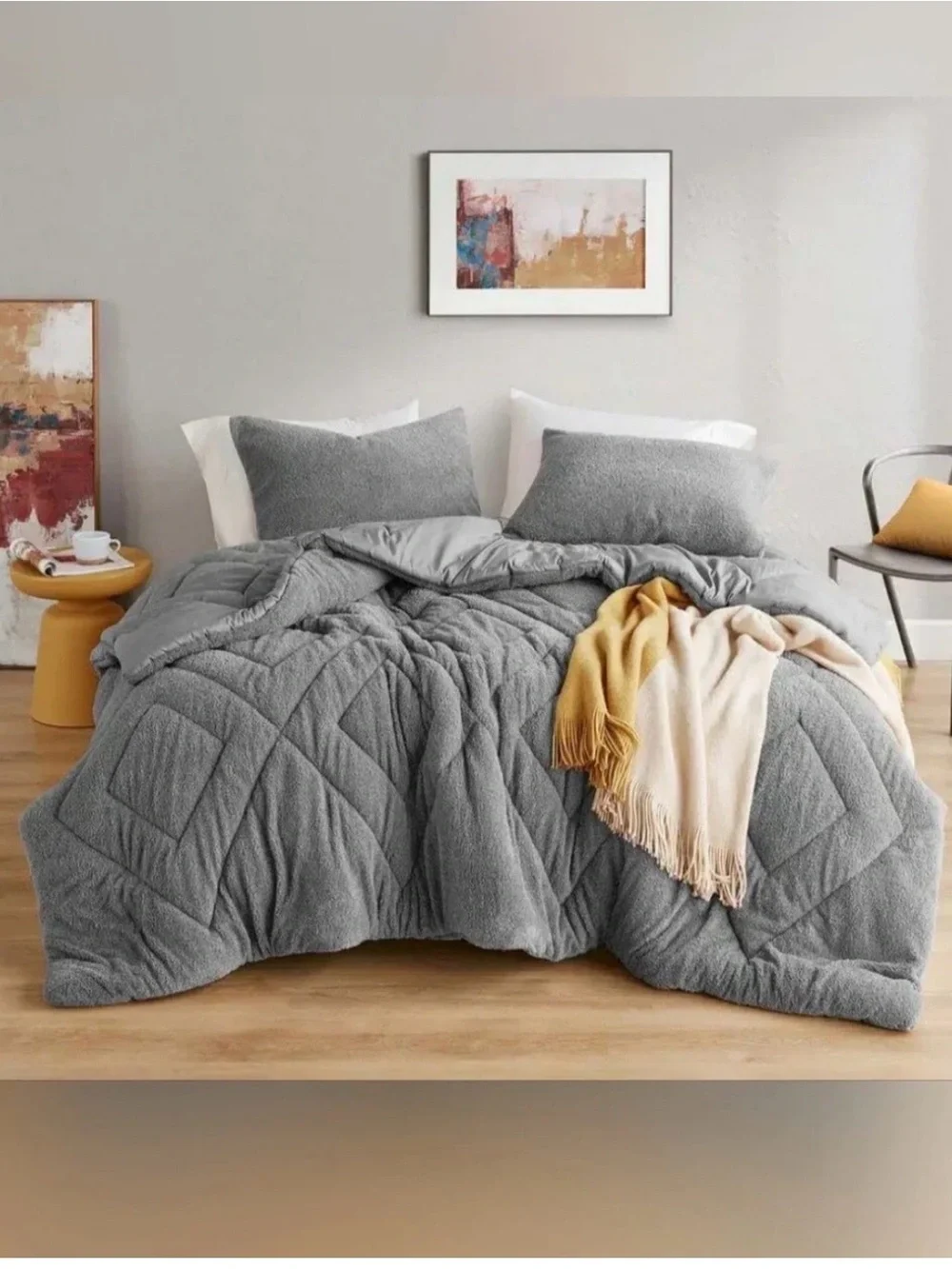 Kyla Double Diamond Quilted Teddy Comforter Set - Full/Queen - NWT